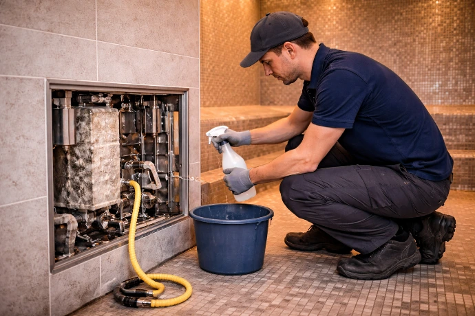 Wartung von Dampfbädern und Entkalkung